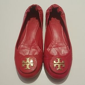 Tory Burch Red Ballet Flats